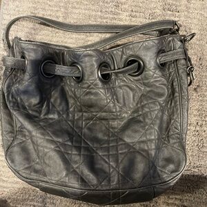 christian dior cannage drawstring bag